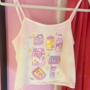 Sanrio Hello Kitty and Friends Pink Acid Wash Spaghetti Strap Tank Womens Medium